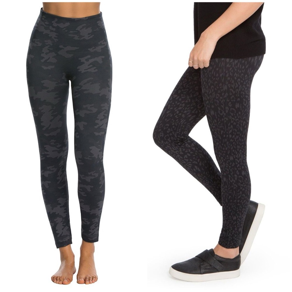 SPANX Seamless Camo & Cheetah Leggings Bundle Large